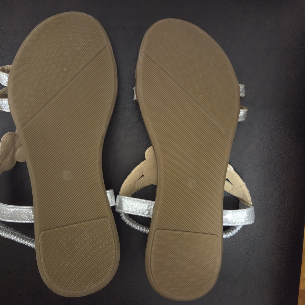 Silver Sandals with Intricate Design - Picture 6 of 16